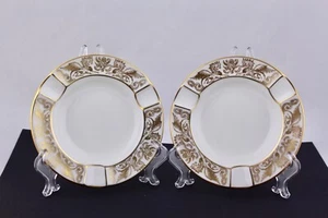 SET OF 2 WEDGWOOD GOLD FLORENTINE W4219 ASHTRAYS - NEW - Picture 1 of 4