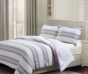 3Pcs Duvet Cover Set Style Quarters Hudson Environmental Friendly - Queen Size - Picture 1 of 4