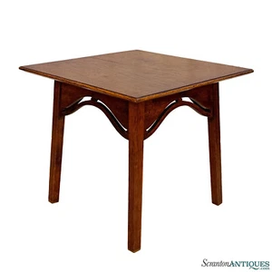 Antique Arts & Crafts Oak Square Plant Stand Side Table - Picture 1 of 7