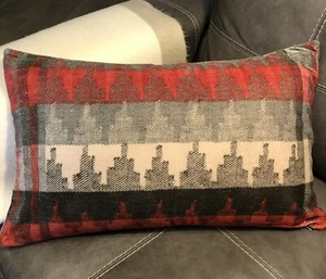 Pottery Barn Quay Printed Velvet Lumbar Pillow Cover ~ NWT ~ Lodge ~ 16x26” - Picture 1 of 4