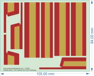 Peterbilt 352 COE Pinstriping - 1/25 1/50 - Water Decal - Bild 1 von 3
