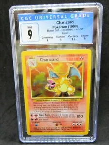 Pokemon 1999 Charizard Holofoil Card#4/102 Base Unlimited Set Graded CGC9!RARE!! - Picture 1 of 10