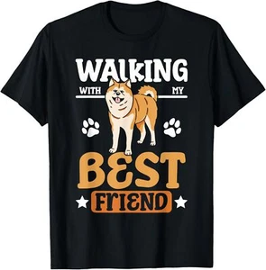 Walking with my best friend Akita T-Shirt Hoodie - Bild 1 von 11