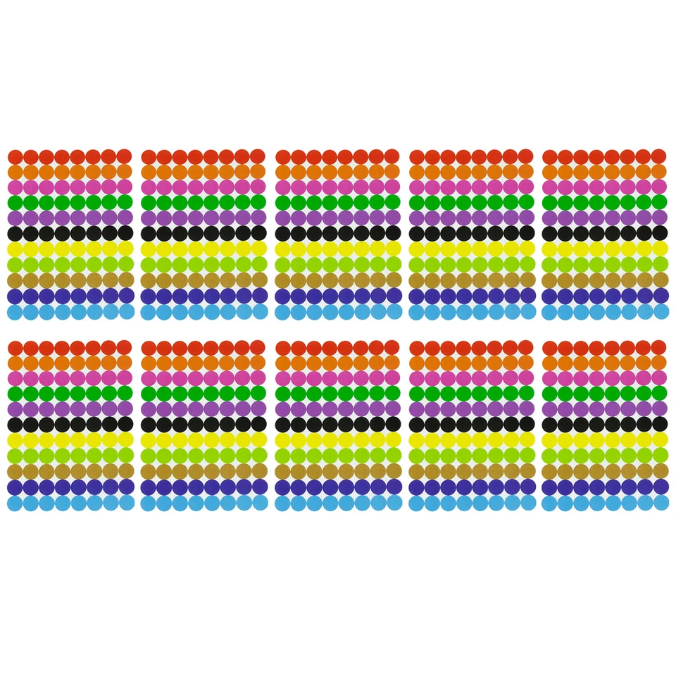 880 Markierungspunkte Aufkleber Klebepunkte Sticker Ø 10 mm 10 Blatt 11 Farben - Bild 1 von 1