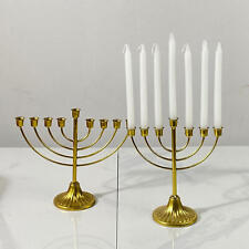 Gold 7/9 Branch Menorahs Candlestick Holder Candle Holder for Hanukkah Shabbat