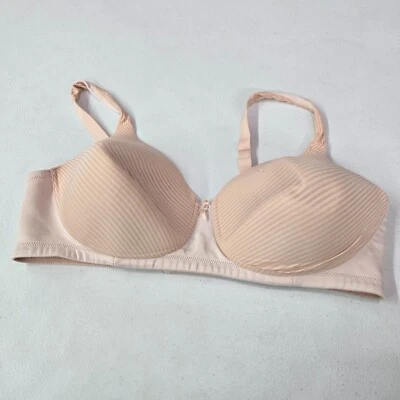 Sujetador Vanity Fair para mujer 40D beige a rayas cobertura completa cómodo inalámbrico Foto 1 de 4