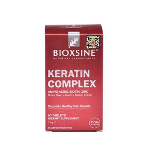 Tabletas complejas de queratina Bioxsine 60 piezas - Apoya el crecimiento saludable del cabello