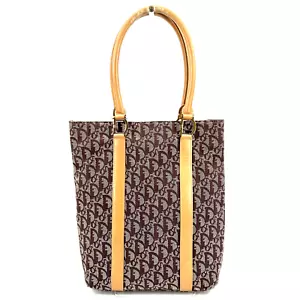 Christian Dior Tote Bag Trotter Canvas Brown Auth - Picture 1 of 12