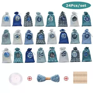 More details for 24pcs advent calendar countdown numbers bag christmas diy candy storage pouch