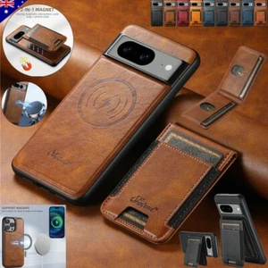 For Google Pixel 9 8 7 6 Pro 8A 7A 6A Wallet Case MagSafe Magnetic Leather Cover - Picture 1 of 98