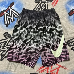 Nike Swim Trunks Black Green Purple Swoosh Youth L Shorts (NESSE802-338) - Picture 1 of 4