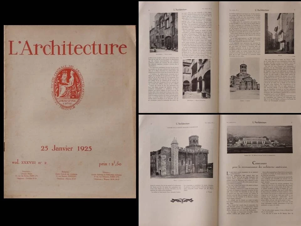 L'ARCHITECTURE N°2 1925 CONGRES ARCHEOLOGIE AUVERGNE, PROJET RESTAURANT NEW YORK - Photo 1/1