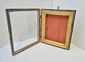 Vintage Holz Kiot Ikone Etui Religion Christentum Schatulle Ukraine alte Tür offen - Bild 1 von 23