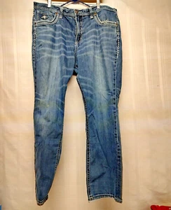 Vintage AFFLICTION Mens Denim Standard Series Jeans Boot Cut Embroidered Size 38 - Picture 1 of 24