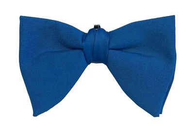 Men's Vintage Dark Blue Bow Tie 1970s Oversized Large Butterfly Clip On - Image 1 of 2