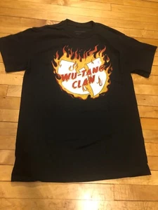 Wu-Tang Clan Shirt T-Shirt Mens Rap Hip-Hop Flames Fire Black Tee Wu Tang NEW - Picture 1 of 8