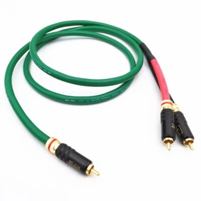 2328 Silver Plated 2m RCA PHONO Y SPLITTER CABLE ADAPTER 1 male to 2 x male - Image 1 of 4