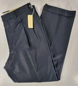 NUEVO Pantalón de vestir Lauren Ralph Lauren mezcla de lana de cachemir plisado con puños 36x30 azul marino - Imagen 1 de 17