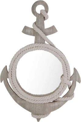 Anchor Shape Mirror with Rope L15.75 X H23.625 X 1 Grey - Image 1 of 2