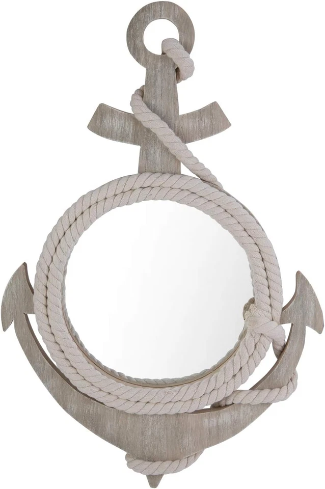 Anchor Shape Mirror with Rope L15.75 X H23.625 X 1 Grey - Image 1 of 2