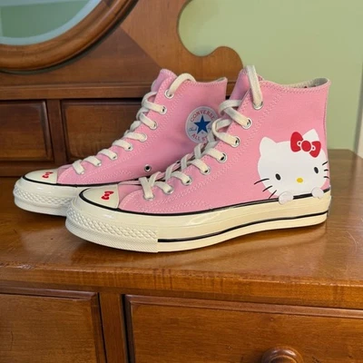 NEW RARE Converse Chuck Taylor All Star 70 Hi Hello Kitty pink woman’s 8.5 - Image 1 of 4