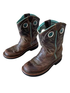 Ariat Jugend Westernstiefel Stil 10021608 türkisfarbener Besatz Kinder Größe 1 Cowboy/Cowgirl - Bild 1 von 9