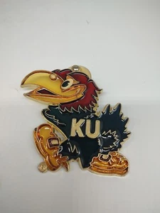 Vintage Buntglas Kansas University Jayhawks Maskottchen Sonnenfänger Ornament - Bild 1 von 2