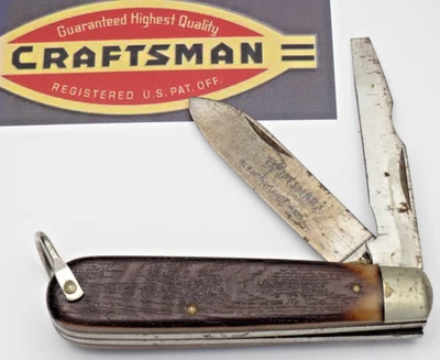 Vintage SEARS CRAFTSMAN USA 9560 Electrician’s Knife - Delrin Handles - Used - Image 1 of 4