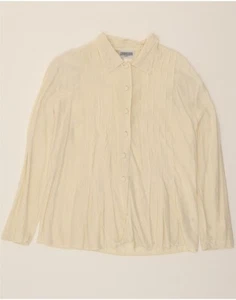 GIANFREDIANI Womens Shirt Blouse UK 16 Large Off White Silk AQ19 - Picture 1 of 4