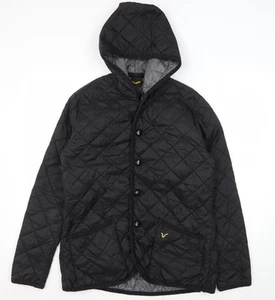 Voi Jeans Men's Black Quilted Hooded Jacket M - Picture 1 of 12