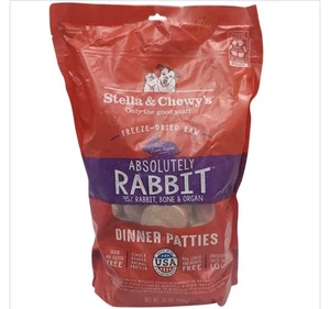 25oz Stella & Chewy’s Freeze Dried Raw Absolute Rabbit Dinner Patties Dog Food - Picture 1 of 1
