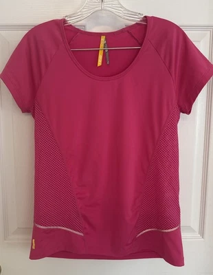 Lole Top Womens Medium Pink UV 50 Activewear Scoop Neck Short Sleeve Stretch  - Изображение 1 из 4