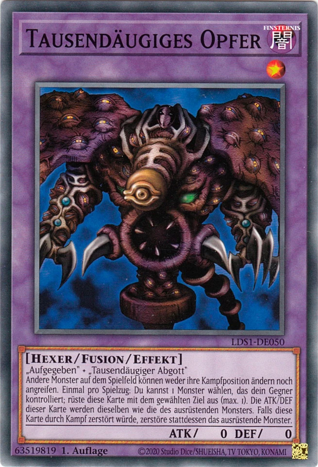 YU-GI-OH, TAUSENDÄUGIGES OPFER, C, LDS1-DE050, 1. Auflage, TOP - Bild 1 von 1