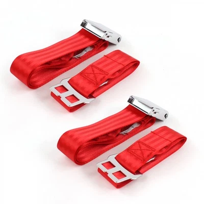 Ford Fairlane 1960 - 1961 Airplane 2pt Red Lap Bucket Seat Belt Kit - 2 Belts v8 - Image 1 of 2