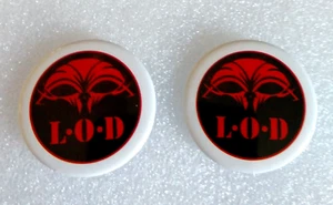 2 DC Comics LOD Legion Of Doom Promo Button Pin 2000's - Picture 1 of 3
