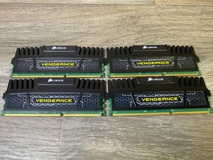 Corsair Vengeance 16GB (4x4GB) DDR3 1600MHz Desktop Memory RAM CMZ16GX3MA1600C9 - Picture 1 of 8
