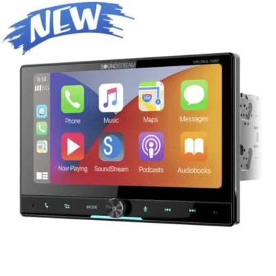 Soundstream 10.6" 2 DIN DVD Player Apple Carplay Android Auto Stereo VRCPAA-106F - Image 1 of 4