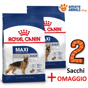 2 SACCHI - Royal Canin Dog MAXI Adult → 15 kg + OMAGGIO - Crocchette Cane Cani - Foto 1 di 3
