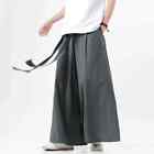 Summer New Chinese Style Tang Cotton Linen Men's Daily Kimono Wide Leg Pants