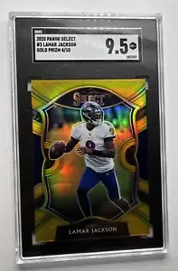 2020 Panini Select - Concourse Gold Prizm #3 Lamar Jackson 4/10 SGC 9 - Picture 1 of 3