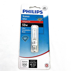 Philips 50W 120V Clear Mini-Can Base T4 Halogen Special Purpose Light Bulb