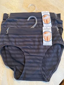 3 Pack !!!! Jockey Women's Size Medium 6 Panty Hipster And Shine Striped - Picture 1 of 2