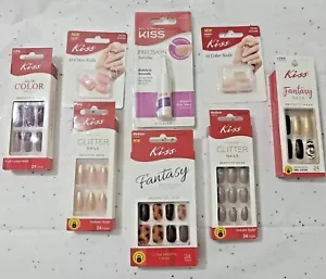 Kiss Pegamento en uñas prensadas uñas brillo fantasía múltiples estilos VER VIDEO - Imagen 1 de 32