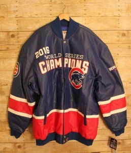 Chicago Cubs JH Design 2016 World Series Champions All Leather Jacket Royal 6X - Picture 1 of 12