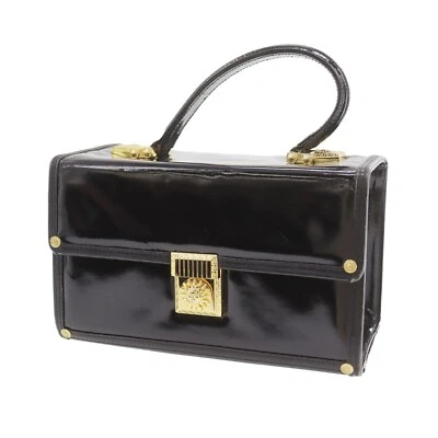 GIANNI VERSACE Used Handbag Black Patent Leather Vintage #AH99 S - Image 1 of 4