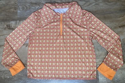 Smiffys Años 70 Grande Disco Top Disfraz Naranja Cremallera Polo Foto 1 de 4