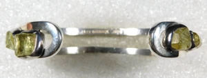 LILLY BARRACK STERLING 4 Pale Green STONES HANDMADE Cuff BRACELET, Estate - Picture 1 of 6