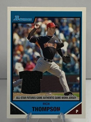 RICH THOMPSON 2007 BOWMAN PROSPECT Authentic Game-Worn Jersey Patch - Image 1 of 2