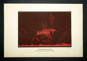 lithographie PROTUBÉRANCES SOLAIRES observées à Palerme en 1872 par Tacchini - Picture 1 of 2