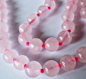 JOYERÍA CADENA CUARZO ROSA BOLAS NUEVAS 45cm A Cierre Magnético - Imagen 1 de 1
